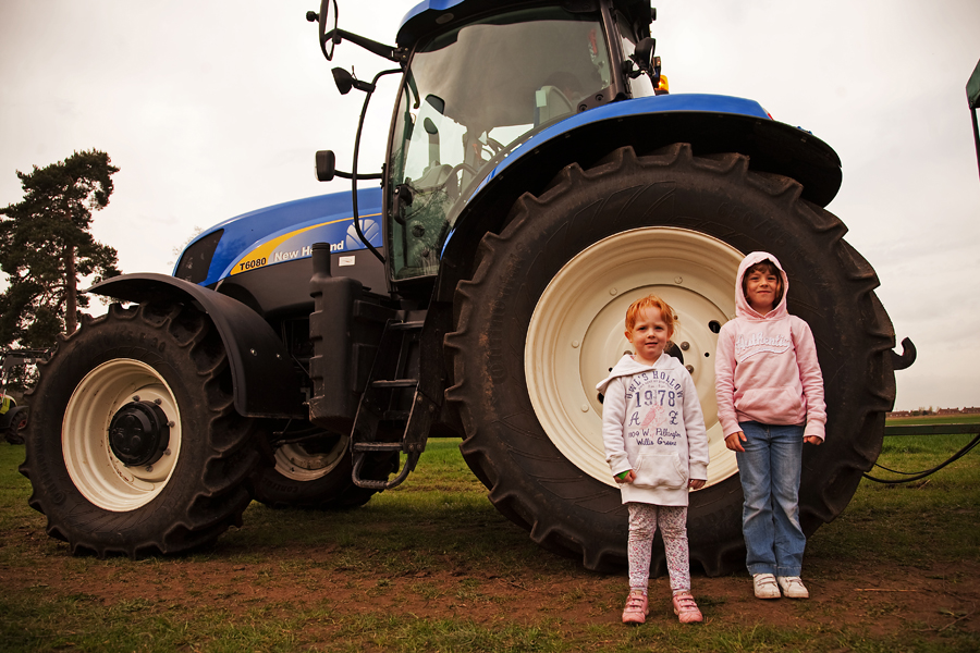 Holly, Rebekah and our tractor