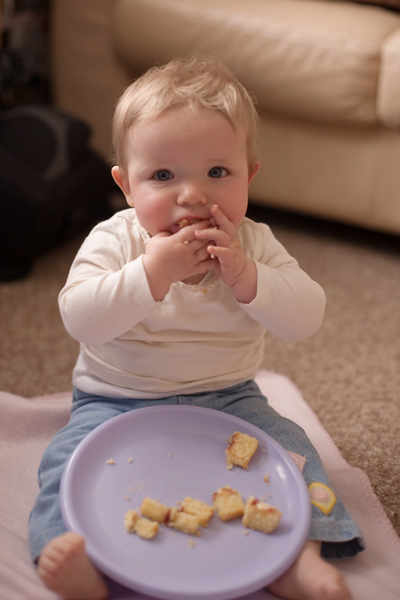 Emily enjoying some birthday cake