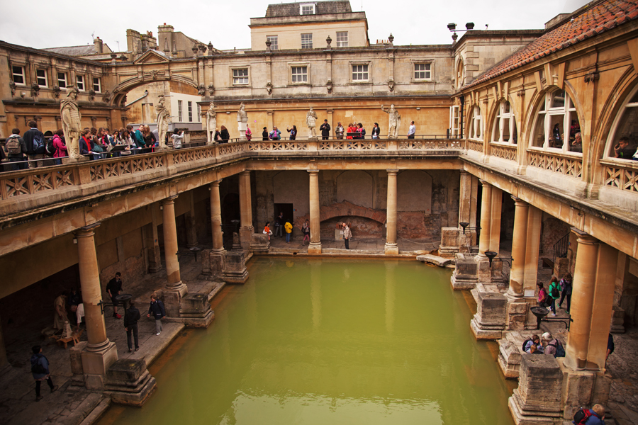 Looking down at the Baths below