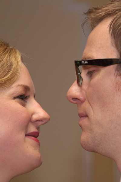 Gazing into each other's eyes