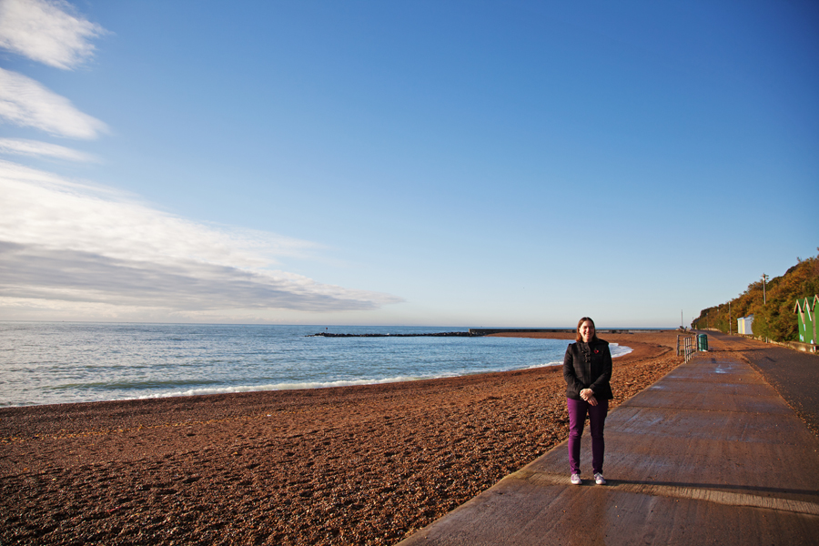 Sarah on the sea front