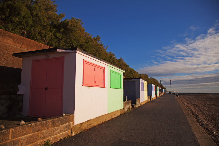 Colourful beach huts