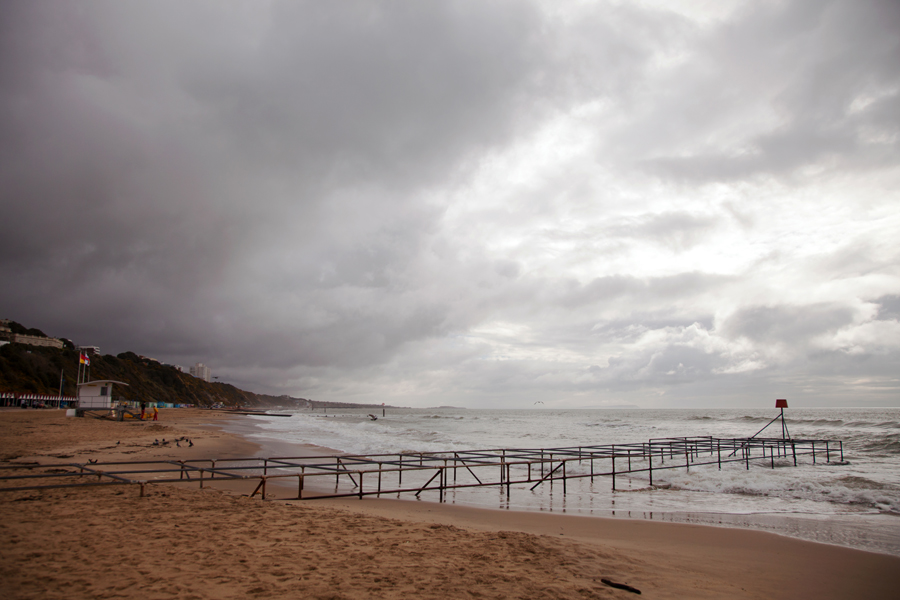 Looking down the beach