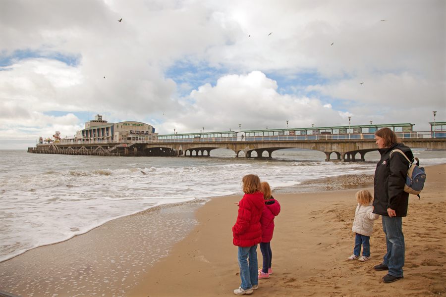 All the family beside the sea