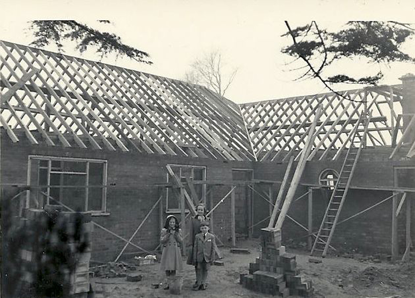 Roof beams now in place. This was supplied by my Auntie Eileen.