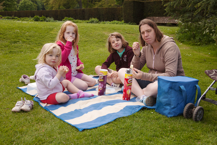 A slightly chilly picnic on the back lawn