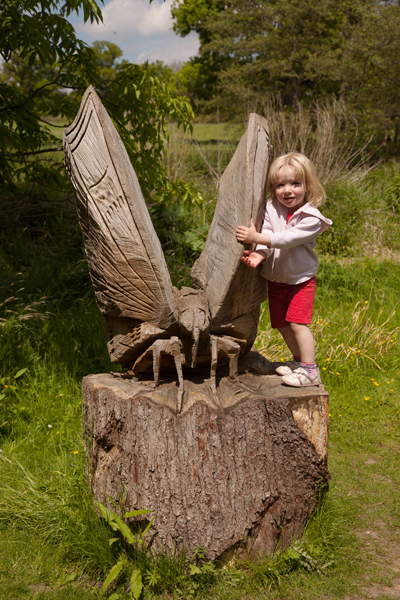 Emily with a giant dragonfly