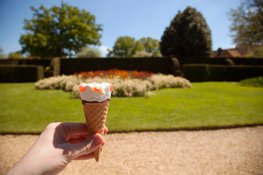 Enjoying an ice cream in the sunshine