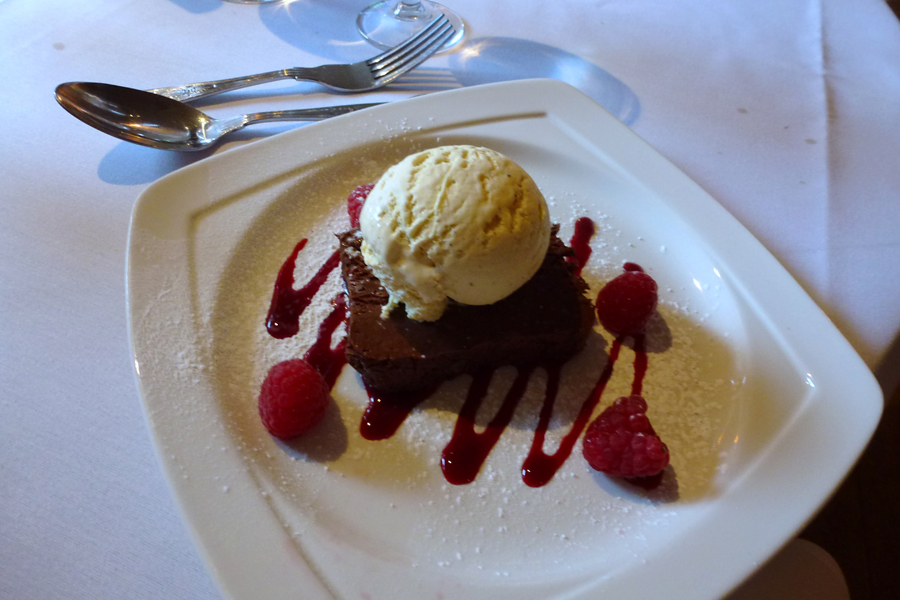 Dark Belgian Chocolate Marquise with Ice Cream