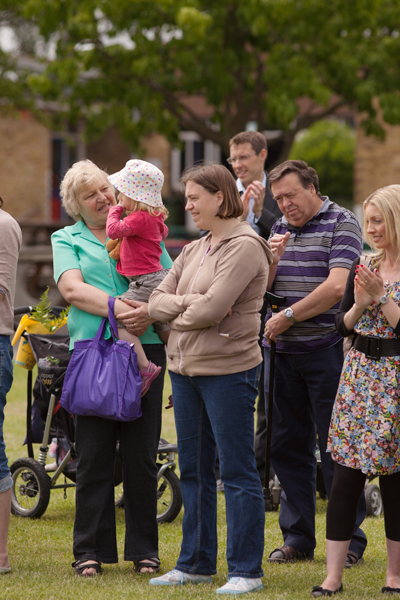 Sarah with her parents and Emily