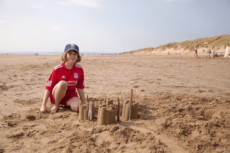 Rebekah with her sand castles