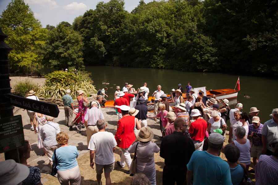 The 'Swan Uppers' head back to their boats