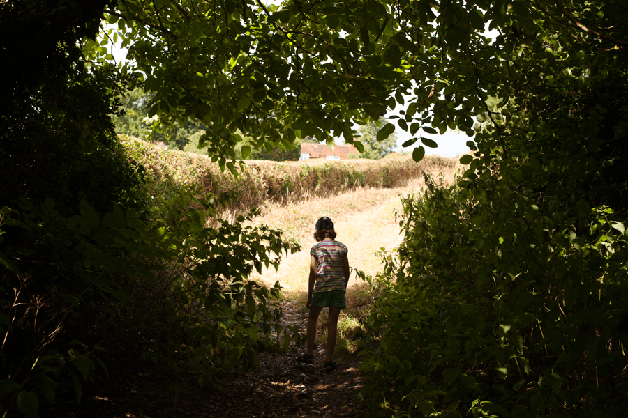 Rebekah heading up the path