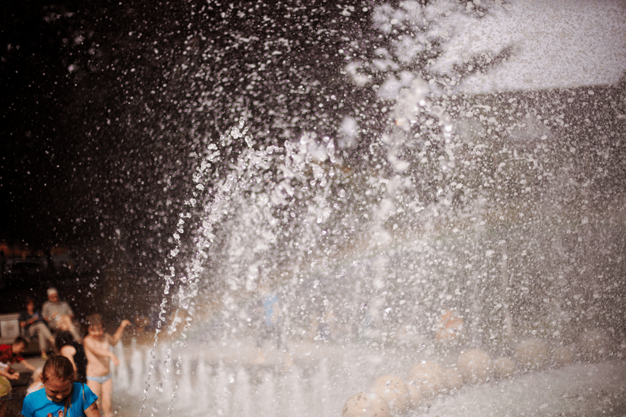 Spray from the fountain