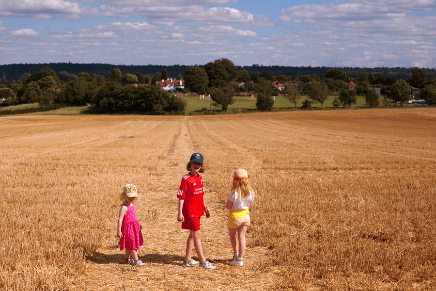 Heading out across the field