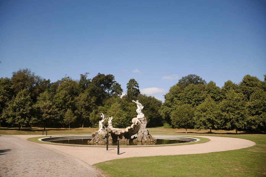The fountain in the summer sunshine