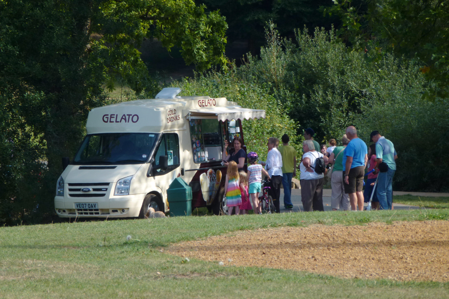 Queuing for ice creams in September