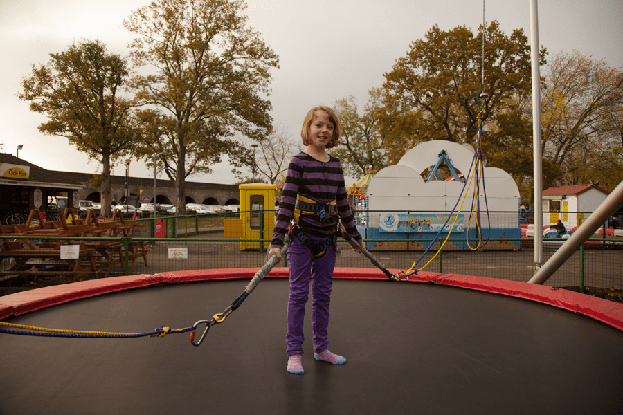 Rebekah preparing to jump