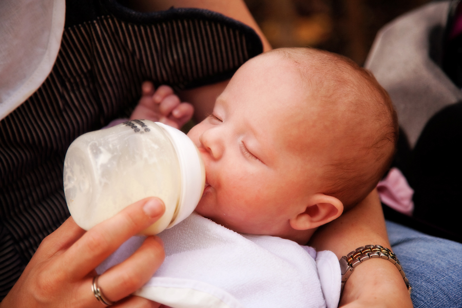 Emily enjoying her milk