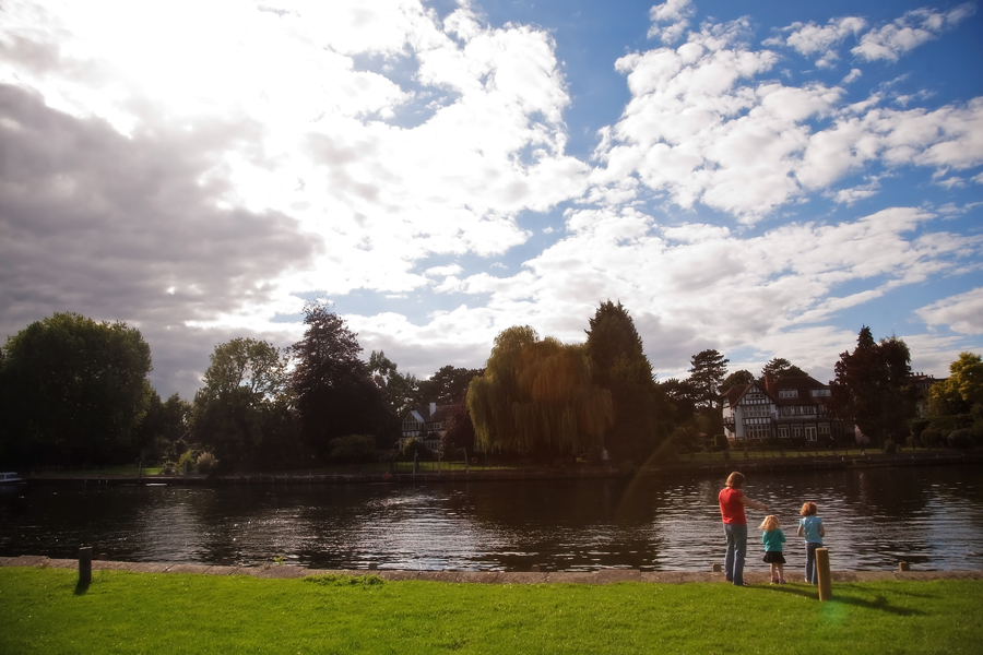The girls by the river, while I stayed with Emily.