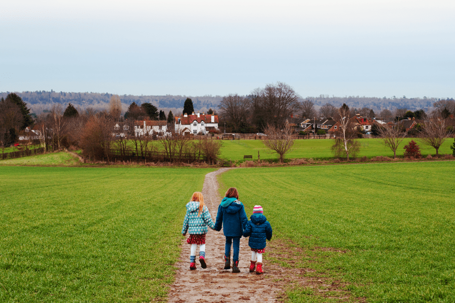 Heading back across the field