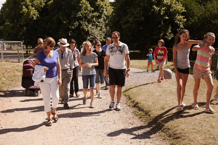 Walking to the Rose Garden